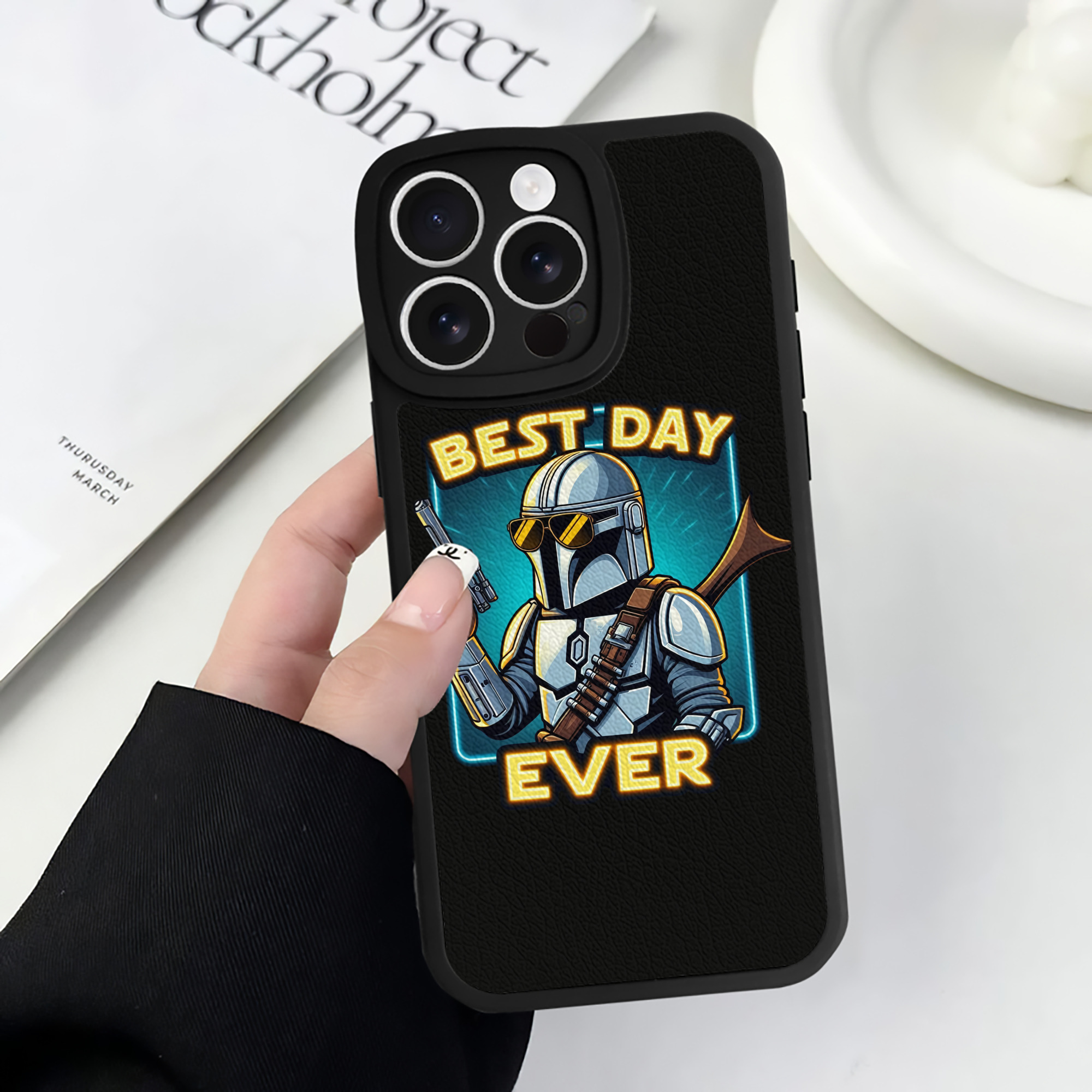 （画像用） スター・ウォーズ Star Wars 【iPhone 16シリーズ対応】シリコンスマホケース（レザー調） 材質：シリコン